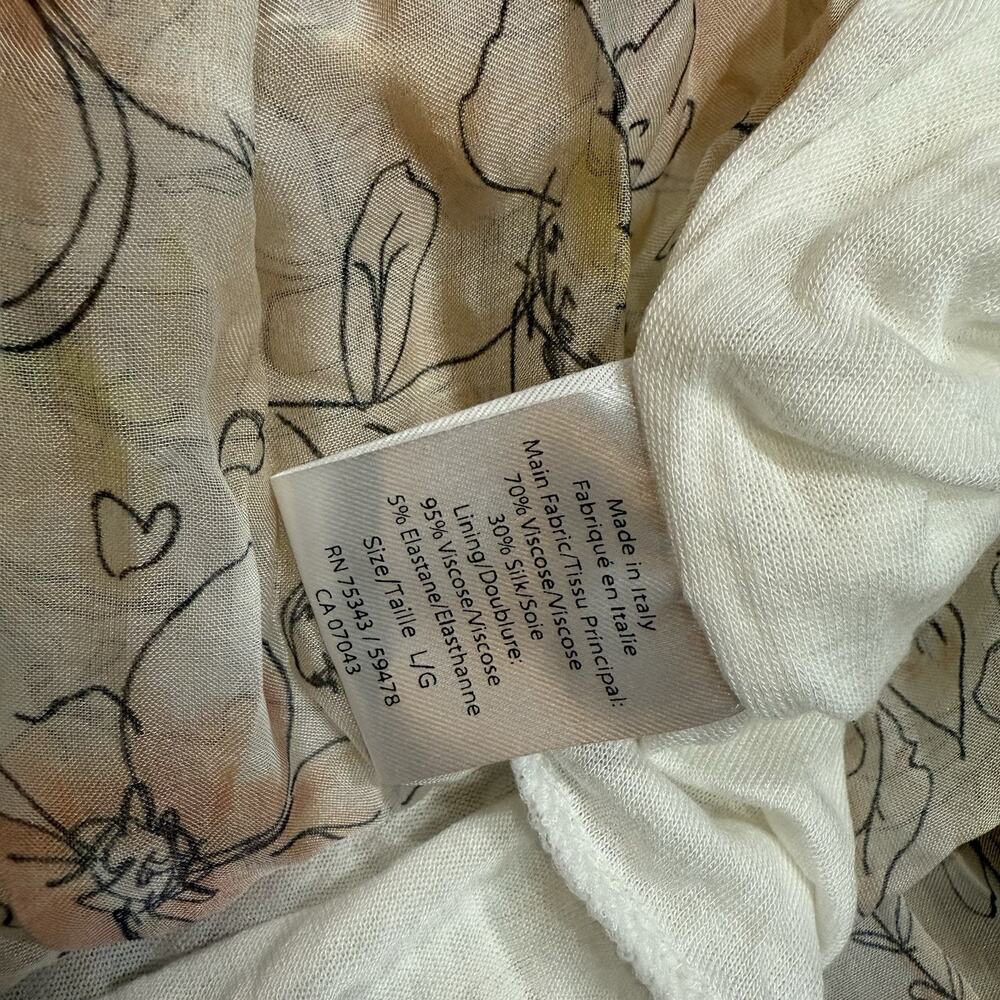 Le Ragazze Womens Sleeveless Midi Dress Size Large Floral Silk Blend Lined Italy - Picture 12 of 12